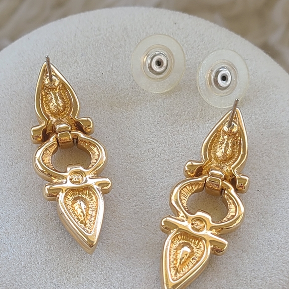 Swarovski Crystal Swan Signed Pierced Earrings- Great Condition - Picture 3 of 6